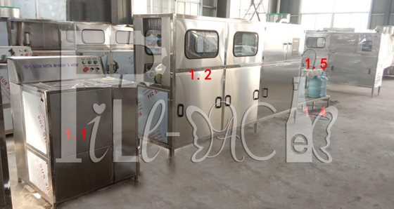 200BPH 5 گالن 18.9 لیتری دستگاه پرکن آب سیستم خط نیمه خودکار تامین کننده